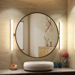 5mm Environmental Silver Mirror Round Shape Bathroom Wall Mounted LED Lighted Mirror for sale