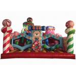 Inflatable Fun City PVC Colorful Sweet Candy Castle Bounce House  Inflatable Obstacle Course for sale