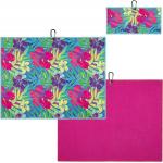 Printed Microfiber Waffle Pattern Tour Golf Club Cleaning Towel Custom logo Sublimation Waffle Golf Towel for sale