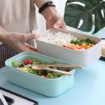 800ml Student Wheat Straw Lunch Box Sealed Single Layer