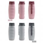 BPA Free 600ml Leakproof Silicone Foldable Water Bottle With PP Lid