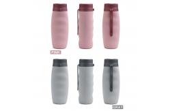 China BPA Free 600ml Leakproof Silicone Foldable Water Bottle With PP Lid supplier