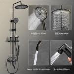 Electroplating Three Piece Shower Head Set With Pressurized Black Shower Head OEM