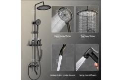 China Electroplating Three Piece Shower Head Set With Pressurized Black Shower Head OEM supplier