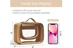 China Lightweight Waterproof 2 Layer Travel Toiletry Bag Clear Makeup Bag With Zipper supplier