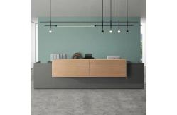 China 2.4M Office Reception Desk Grey Wooden Hotel Front Desk Counter supplier