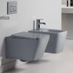 Artificial Stone Groove Fluted Wall Mounted Bathroom Sink Square Orange Pink Green Color for sale