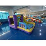 Polyester Oxford Inflatable Purple Yellow Blue Slide With Toss Play