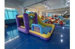 China Polyester Oxford Inflatable Purple Yellow Blue Slide With Toss Play supplier