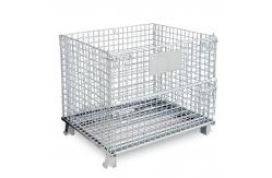 China Movable Metal Storage Cage , Folding Anticorrosion Wire Mesh Container supplier