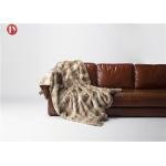 Super Soft Faux Fur Blanket light beige Rabbit Double Sided Reversible Throw Blanket for sale