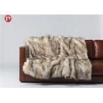 Long Kitt Canadian Fox Faux Fur Bed Blanket , Oversized Faux Fur Throw Blanket for sale