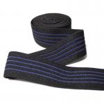 Black 2cm Polyester Elastic Webbing Flat Braided Striped Elastic Band for sale