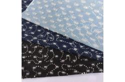 China Hollow Stretch Embroidered Sequin Jean Denim Fabric Polyester Cotton supplier