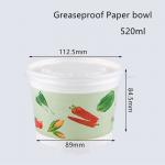 Flexo Printing Greaseproof Disposable Paper Bowl For Soup
