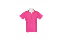 China 150 GSM Lapel Medical Uniform Scrubs With White Zipper And Pricess Seam supplier