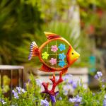 Durable Metal Yard Ornaments Art Small Handmade Hollow Out Fish for sale