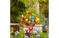 China Durable Metal Yard Ornaments Art Small Handmade Hollow Out Fish supplier