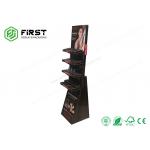 OEM/ODM Makeup Cosmetic Cardboard Floor Display , Glossy Laminated Cardboard Shelf Display
