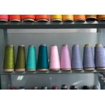 Auto Cone Dyed Spun Polyester Yarn 8S - 40S Semi Dull Soft Hand Feeling for sale