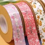 Polyester Gift Packing Ribbon Custom Print Satin Ribbon for Eco-Friendly Bouquet