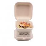 Biodegradable Bagasse Burger Box Customized Fast Food Box Folders and Plastics Liner for sale