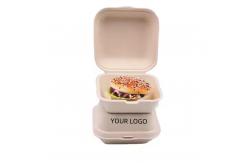 China Biodegradable Bagasse Burger Box Customized Fast Food Box Folders and Plastics Liner supplier