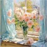 40x40cm Pre Printed Pre Drawn Canvas Board Floral Style For Painting for sale