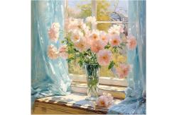 China 40x40cm Pre Printed Pre Drawn Canvas Board Floral Style For Painting supplier