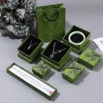 Custom Dark Green Cardboard Paperboard Packaging Box For Jewelry Necklace Bracelet Rings Drawer Gift With Printed Logo for sale