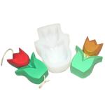Silicone Flexible Tulip Candle Mold Cube Sculpture Reusable Customized for sale