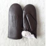Australian Goat Skins Leather Mitten Warm Lamb Fur Shearing Lining Nappa Winter Gloves for Men for sale