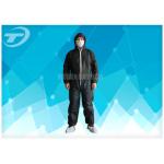 Black Disposable Coveralls Suit Waterproof With Knitted Cuff for sale