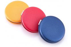 China Foldable PU ABS Cosmetic Compact Mirror Macaroon Pocket Makeup Mirror supplier