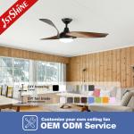 High RPM Large Airflow Plastic Dimmable Ceiling Fan Light With Remote Control