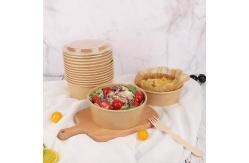 China Custom Hot Soup Disposable Kraft Paper Salad Bowl 46oz With Lid supplier
