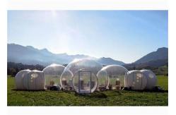 China New Design Half Transparent Inflatable Bubble Tent with Five Rooms for Sale supplier