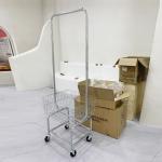Double Pole Rack Laundry Basket Carts Chrome Surface  675*555*723mm for sale