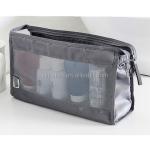 Factory direct hot sale clear toiletry bag polyester and mesh makeup bag eco beauty cosmetic bag for sale