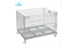 China Warehouse Storage Foldable Collapsible Stacking Wire Mesh Storage Cage supplier
