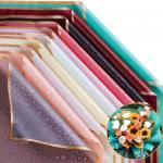 Colorful Waterproof Golden Edge Florist Wrapping Paper for Bouquet Packing 58*58cm for sale