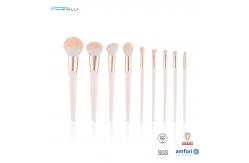 China Customized OEM Basic Makeup Brush Set Plastic Handle Synthetic Hair Makeup Brushes supplier