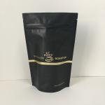 Private Label Gold Logo Aluminum Foil Lined Plastic Pouches Packaging Bag With Valve for sale
