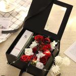 Hot Sale Window Flower Box Luxury Center Parting Packaging Flower Boxes Wedding Gift Box for sale