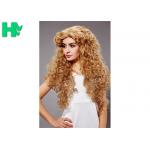 Heat Resistant Long Curly Synthetic Wigs No Lace Dark Blonde For White Women for sale