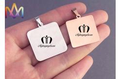 China SS304 Polished Rectangle Dangle Custom Engraving Charms supplier