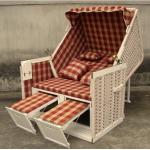 Contemporary Leisure Wood And Resin Wicker Roofed Beach Chair & Strandkorb for sale
