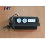 Rectangle Press Button Tabletop Hidden Pop Up Power Socket With HDMI / RJ45