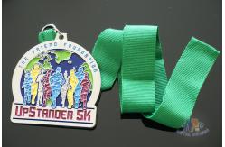 China Matt Silver Plating Custom Sports Medals / Upstander 5K Medal supplier
