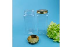 China 320ml Square Plastic Jars With Lids Candy Cookie Nuts Packaging supplier